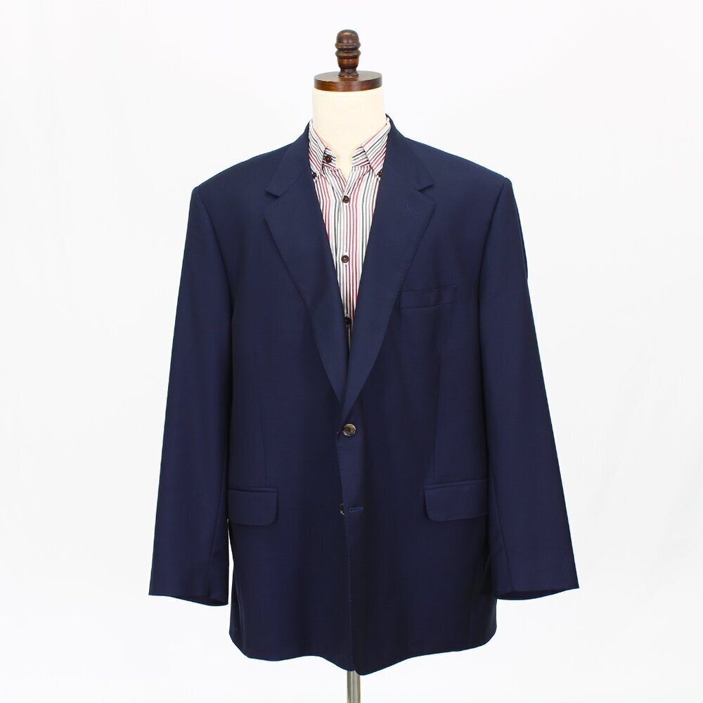 Coppley 52L Navy Solid 2-Button Sport Coat Blazer Jacket P432